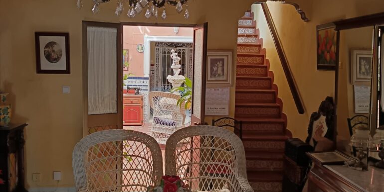 Sala de estar tras patio detalle vigas