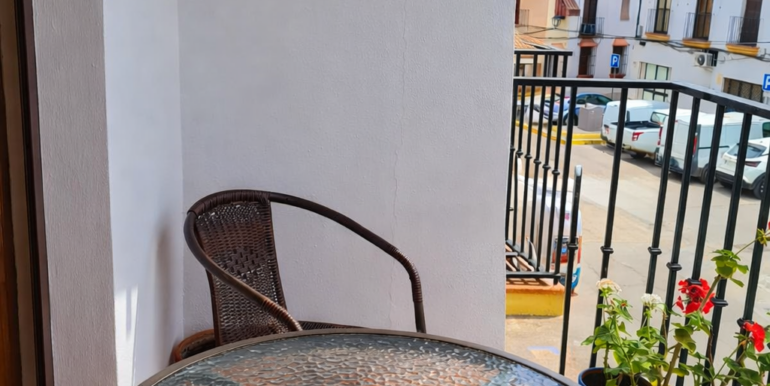 Balcón soleado con vistas y detalles